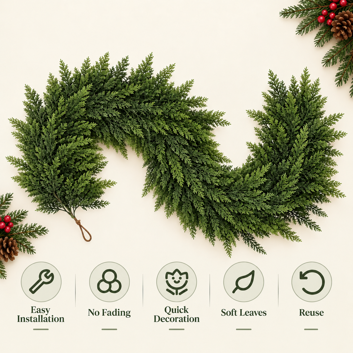 Seaston - Cedar Garland Christmas Decoration